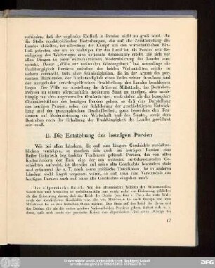 II. Die Entstehung des heutigen Persiens
