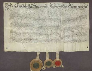 Erbhuldigungsrevers der Stadt und des Amtes Kuppenheim gegen Markgrafen Eduard Fortunat von Baden-Baden als dessen Leibeigene