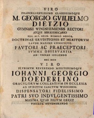 Dispvtatio Philologica Spicilegivm Vitae Eliae Levitae Germani Cvm Particvla Libri Eivs Masoret Hammasoret Complectens, Dissertatio Philologica Partem Tertiam Praefationis Tfrtiae [!] Libri Masoret Hammasoret Eliae Levitae Germani Complectens