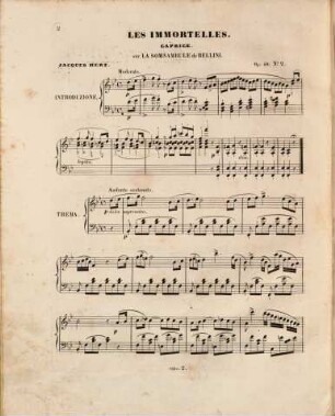 Les immortelles : 3 fantaisies mignonnes sur la sonnambula et I puritani de Bellini pour piano ; op. 48, 2. Caprice sur La somnambule de Bellini