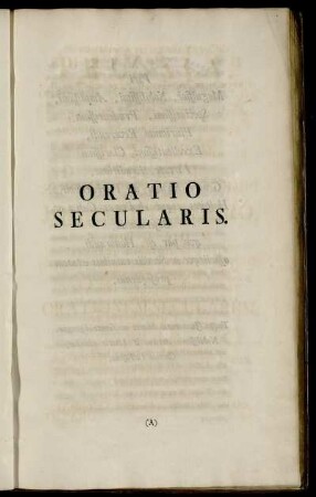 Oratio Secularis.