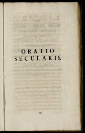 Oratio Secularis.