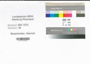 Entnazifizierung Heinrich Berenbrinker , geb. 08.02.1893 (Gastwirt)