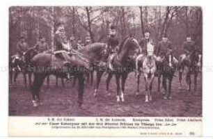 Wilhelm II. mit Ehefrau und den drei ältesten Söhnen