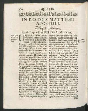 In Festo S. Matthaei Apostoli