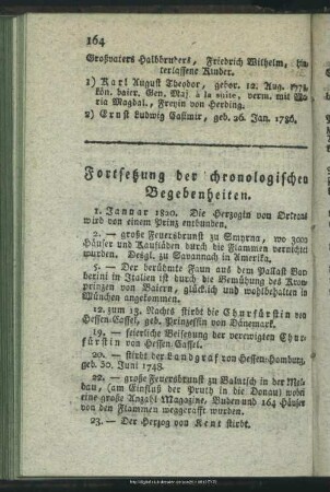 Fortsetzung der chronologischen Begebenheiten