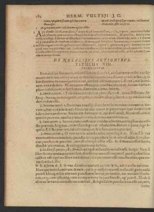 De Noxalibus Actionibus. Titulus VIII.