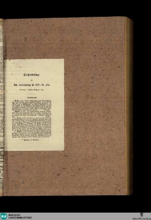 Badische Landes-Zeitung, Sonderbeilage