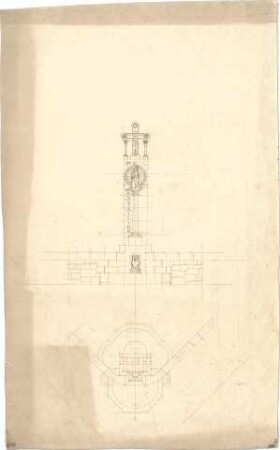 Schmidt, Heinrich von; München; St. Maximilian - Missionskreuz (Grundriss, Ansicht)