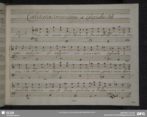 Cantata undecima a Contralto Solo