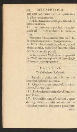 Caput VI. De Distinctione Relationis.