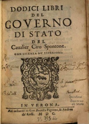 Dodici libri del governo di stato