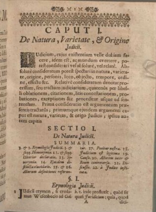 Sectio I. De Natura Judicii.