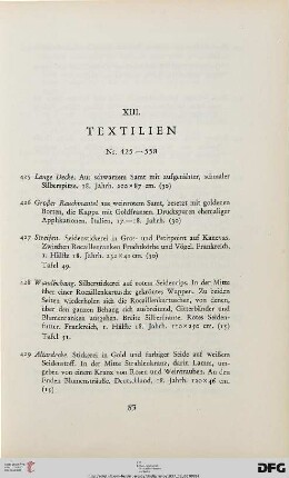 XIII. Textilien (Nr. 425-558)