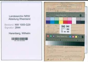 Entnazifizierung Wilhelm Harenberg , geb. 13.11.1902 (Bahnsekretaer)