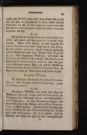 Caput IVum. De Musculis, Ossa brachii et antibrachii moventibus et tam scapulae ejusdem Claviculae, quam istis Ossibus annexis.