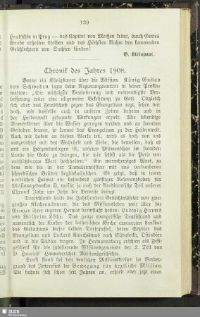 Chronik des Jahres 1908