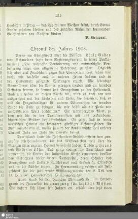 Chronik des Jahres 1908