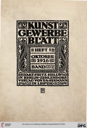 Heft 1 (Oktober 1916)