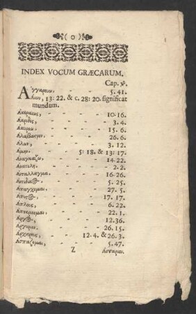 Index Vocum Graecarum.