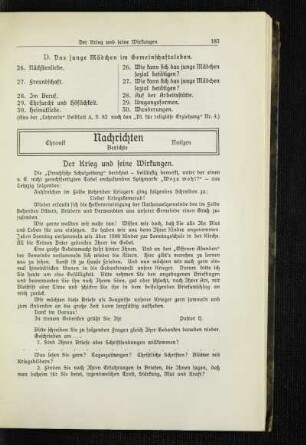 ¬Der¬ Krieg und seine Wirkungen