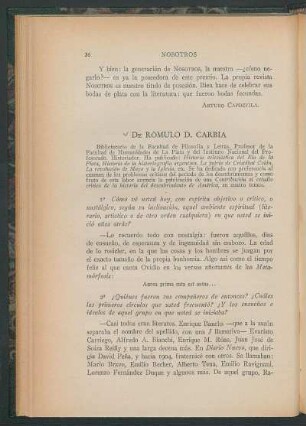 De Rómulo D. Carbia