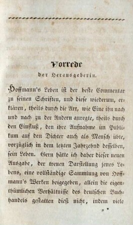Vorrede der Herausgeberin