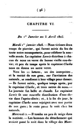 Du 1er Janvier au 5 Avrïl 1805.