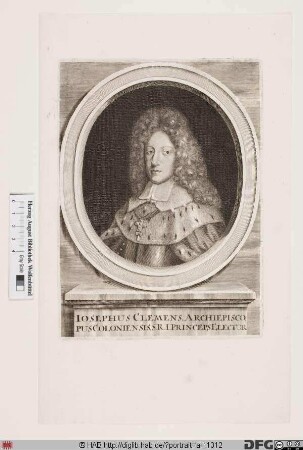 Bildnis Joseph Clemens (von Bayern), 1688-1723 Kurfürst u. Erzbischof von Köln