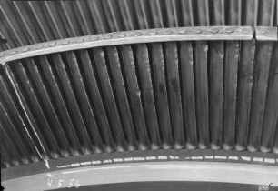Industrie-Kraftwerk. Turbinenschaufeln der Turbine 7 : Lauta (Niederlausitz). Industrie-Kraftwerk. Turbinenschaufeln der Turbine 7