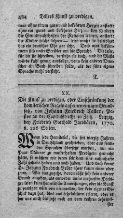 Die Kunst zu predigen.