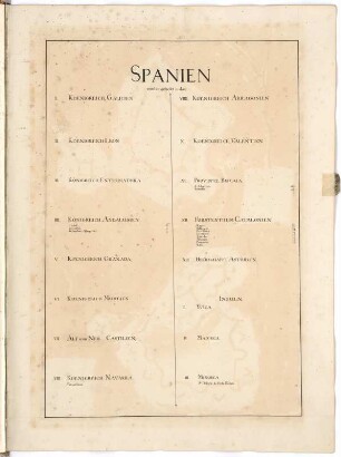 Spanien wird eingetheilet in das.