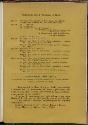 Pubblicazioni della R. Accademia dei Lincei.