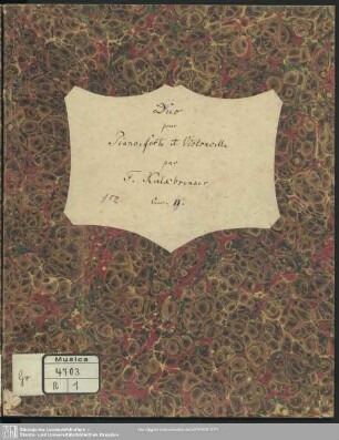 Duo pour le Forté-Piano et Violoncelle : Oeuvre XI