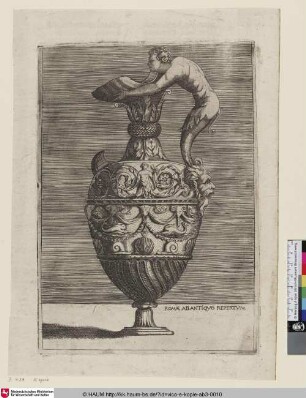 [Aiguière dont le corps est orné d'une sirène qui se termine en rinceaux; Ewer with a Satyr Holding a Large Conch; Vase mit einem Satyrn, der eine große Muschelschale hält]
