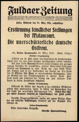 Ausgabe vom Mittwoch, den 29. März 1916.