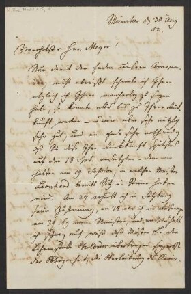 Brief an Julius Joseph Maier : 30.08.1852