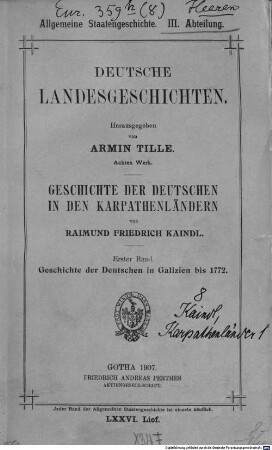 Geschichte der Deutschen in den Karpathenländern, 1. Geschichte der Deutschen in Galizien bis 1772
