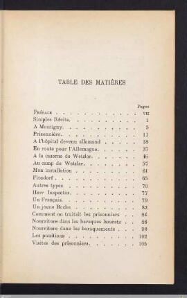 Table des Matiéres