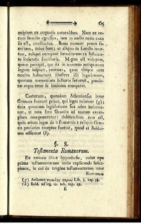 §. 8. Testamenta Romanorum.