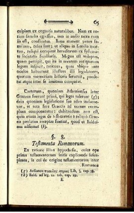 §. 8. Testamenta Romanorum.