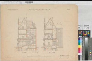 Münster (Münster) Regierungsgebäude (Inventarzeichnung) Blatt 8 Schnitte 1890 1 : 100 50 x 80 Lithographie: Bogdan Gisevius, Berlin Niermann, Kreisbauinspektor; Butz, Regierungsbaumeister KSM Nr. 1306,3