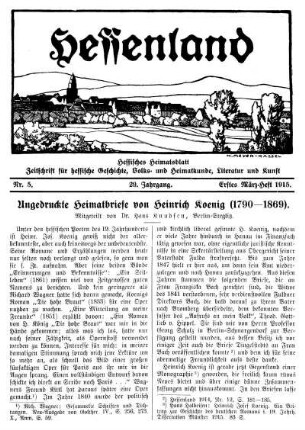 Nr. 5, Erstes März-Heft 1915