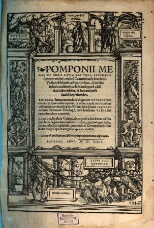 Pomponii Melae De Orbis Sitv Libri Tres