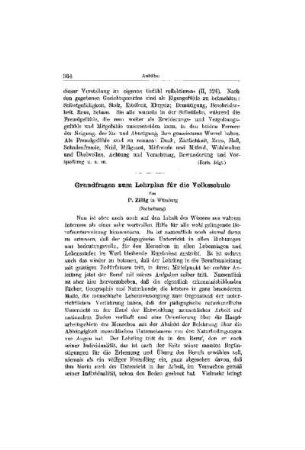 Grundfragen zum Lehrplan für die Volksschule : (Fortsetzung)