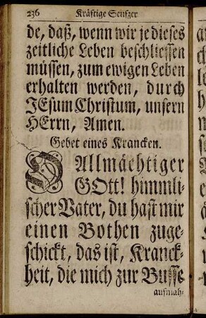 Gebet eines Krancken