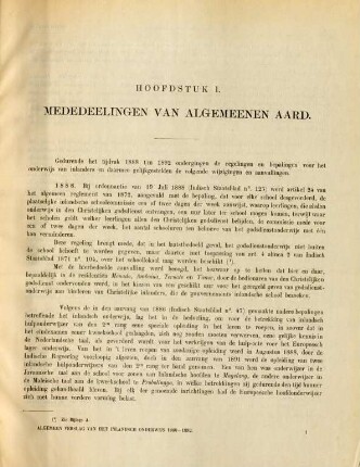 Hoofdstuk I. Mededeelingen van algemeenen aard.