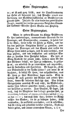 Seine Regierungsart