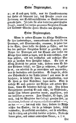 Seine Regierungsart