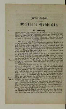 Zweiter Abschnitt. Mittlere Geschichte